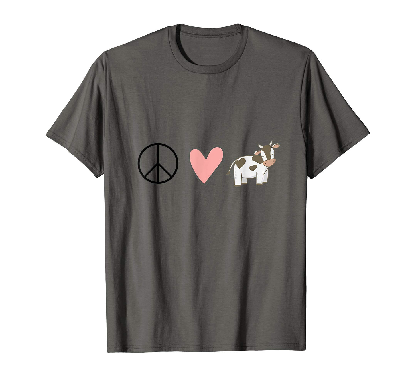 Peace Love Moo T-Shirt - Novelty Apparel Unisex - T-Shirt, Sweatshirt, Hoodie