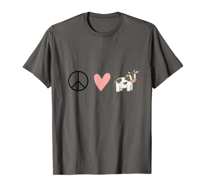 Peace Love Moo T-Shirt - Novelty Apparel Unisex - T-Shirt, Sweatshirt, Hoodie