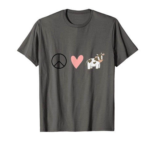 Peace Love Moo T-Shirt - Novelty Apparel Unisex - T-Shirt, Sweatshirt, Hoodie