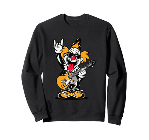 Playful Clown Guitarist Rock Music Sweatshirt - Streetwear Style for Adults - T-Shirt, Sweatshirt, Hoodie