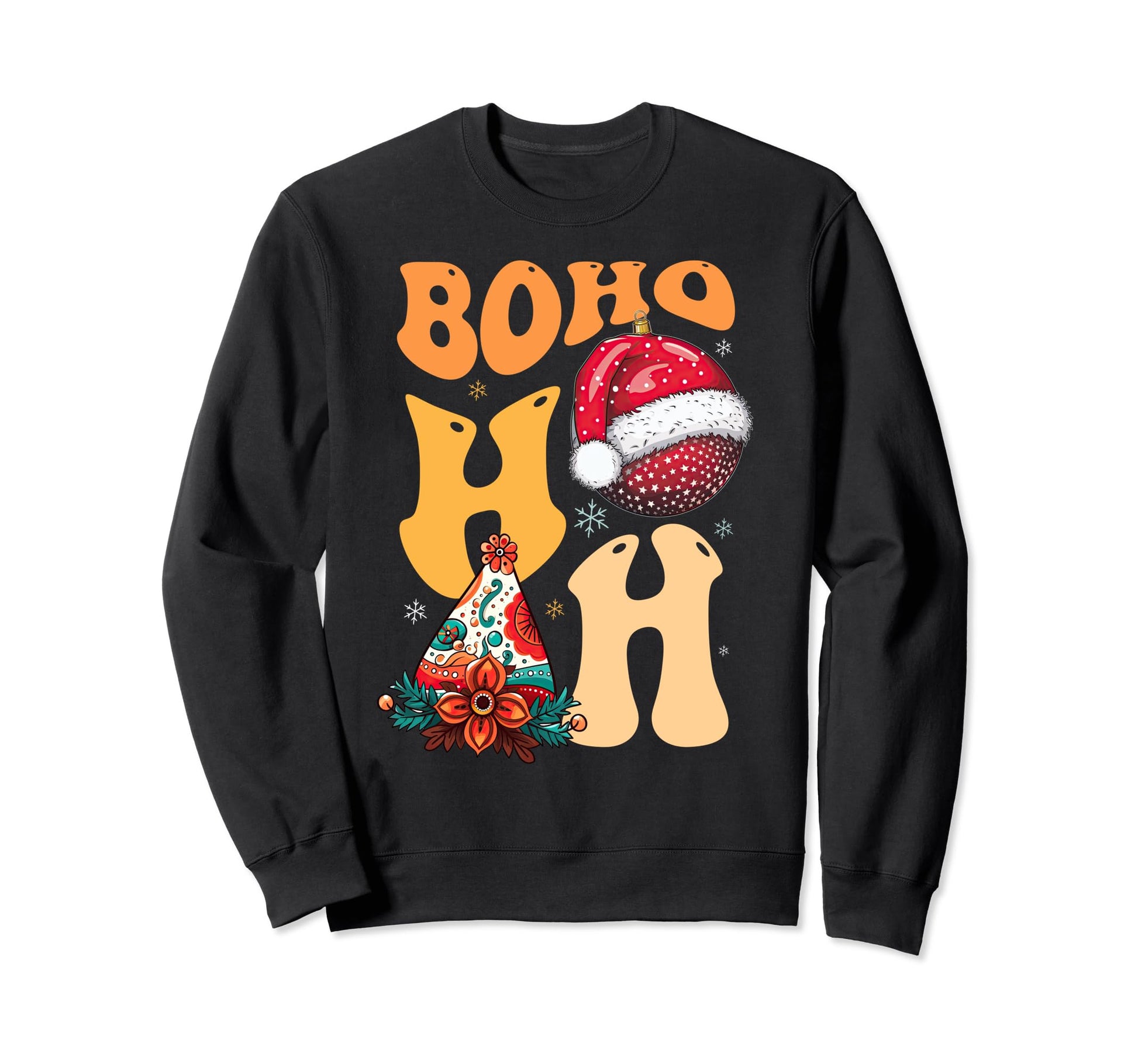 Boho Ho Ho Groovy Hippie Funny Sweatshirt - Trendy Graphic Men Women - T-Shirt, Sweatshirt, Hoodie