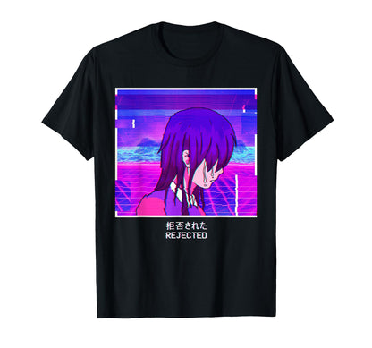 Sad Anime Emo Japanese Vaporwave Aesthetic T-Shirt - Unique Graphic Unisex - T-Shirt, Sweatshirt, Hoodie