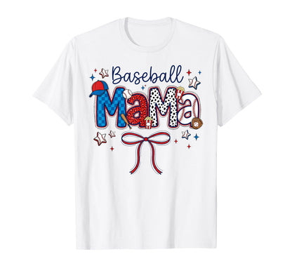Coquette Baseball Mom Mama Bow Sport T-Shirt - Unique Graphic Unisex - T-Shirt, Sweatshirt, Hoodie