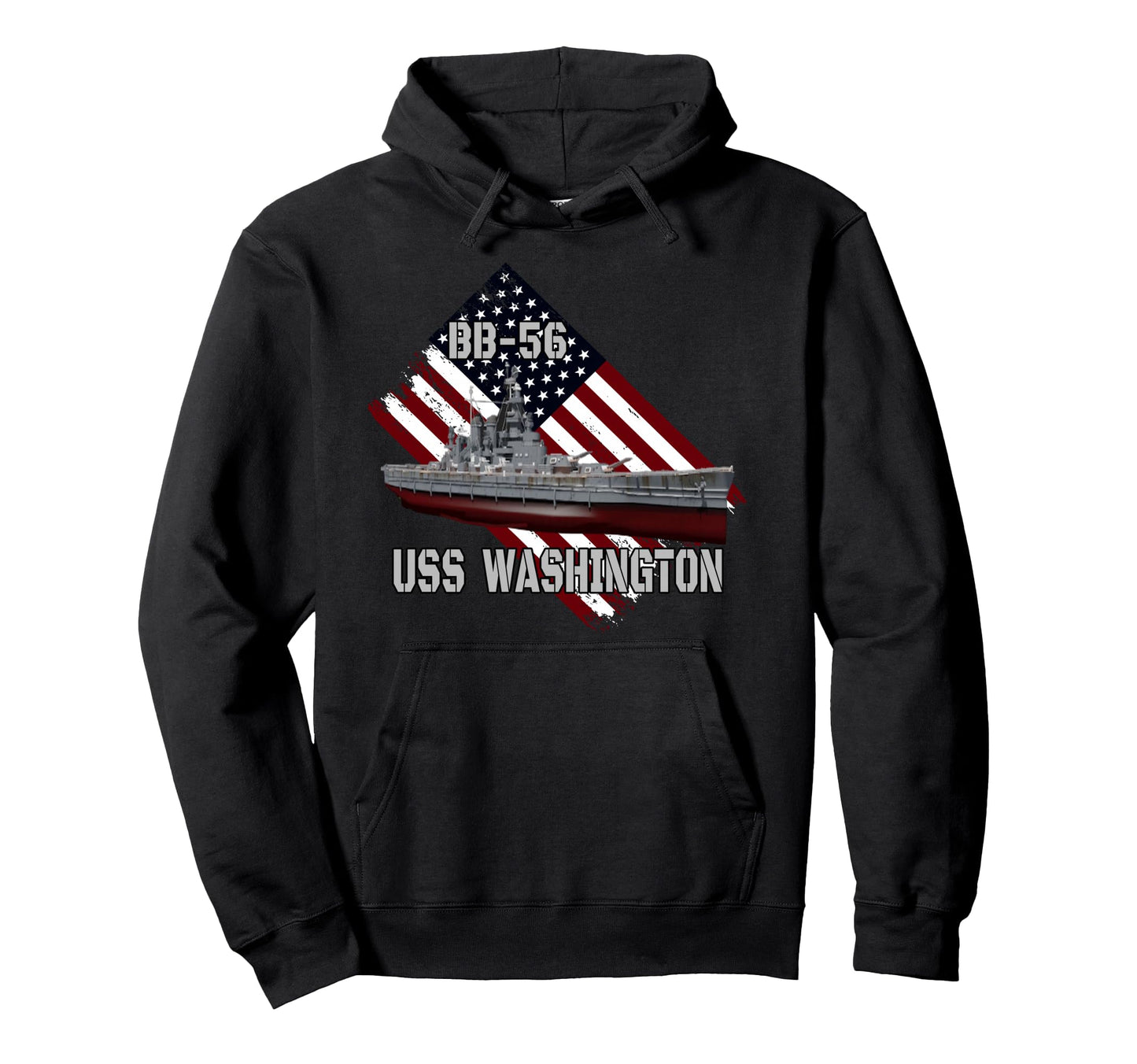 Battleship Uss Washington Bb 56 Combat Hoodie - Novelty Apparel Men Women - T-Shirt, Sweatshirt, Hoodie