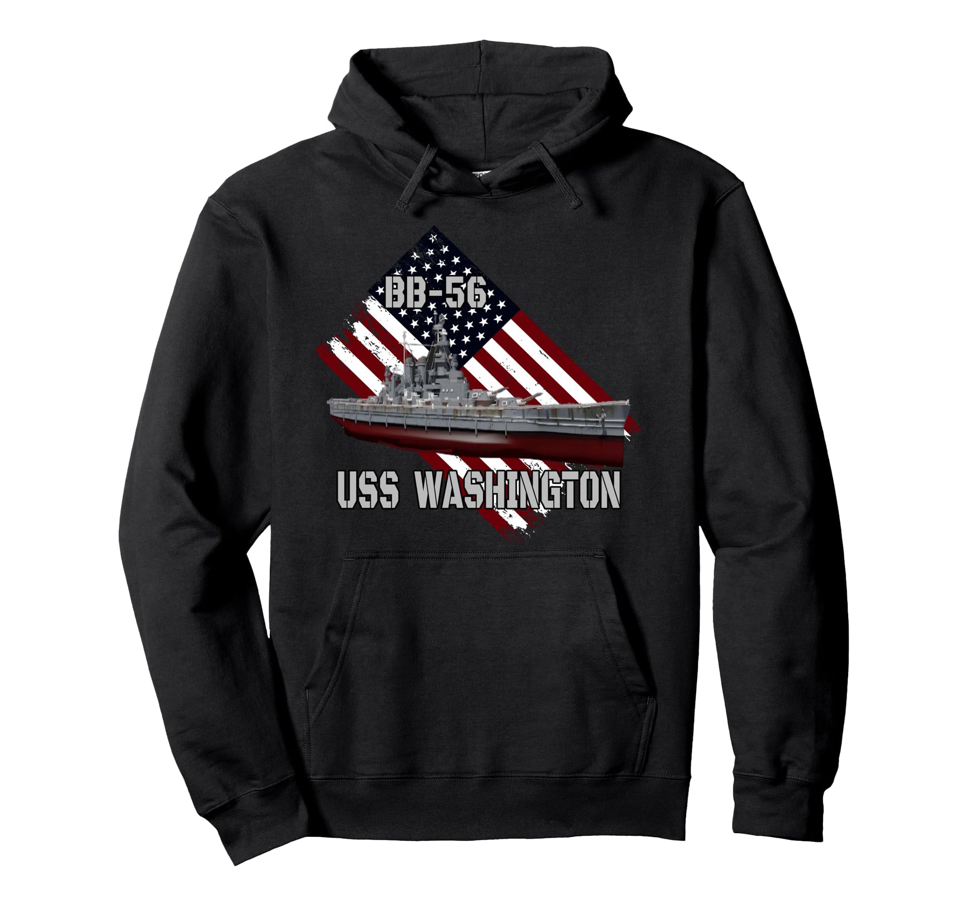 Battleship Uss Washington Bb 56 Combat Hoodie - Novelty Apparel Men Women - T-Shirt, Sweatshirt, Hoodie