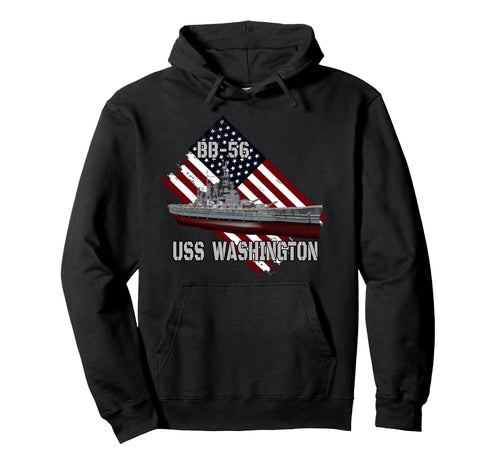Battleship Uss Washington Bb 56 Combat Hoodie - Novelty Apparel Men Women - T-Shirt, Sweatshirt, Hoodie