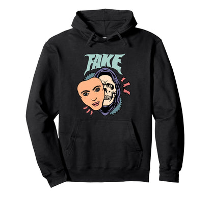 Fake Dead Face Aesthetic Edgy Hoodie - Aesthetic Graphic Men Women - T-Shirt, Sweatshirt, Hoodie