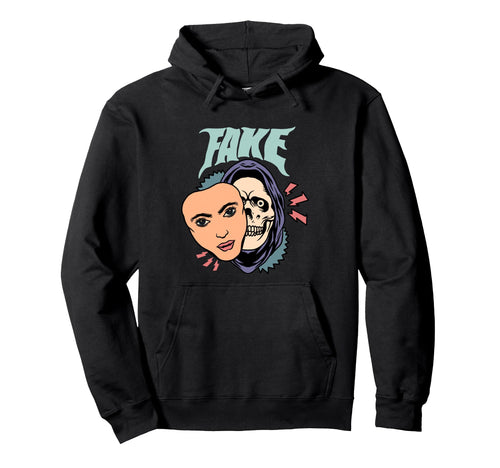Fake Dead Face Aesthetic Edgy Hoodie - Aesthetic Graphic Men Women - T-Shirt, Sweatshirt, Hoodie