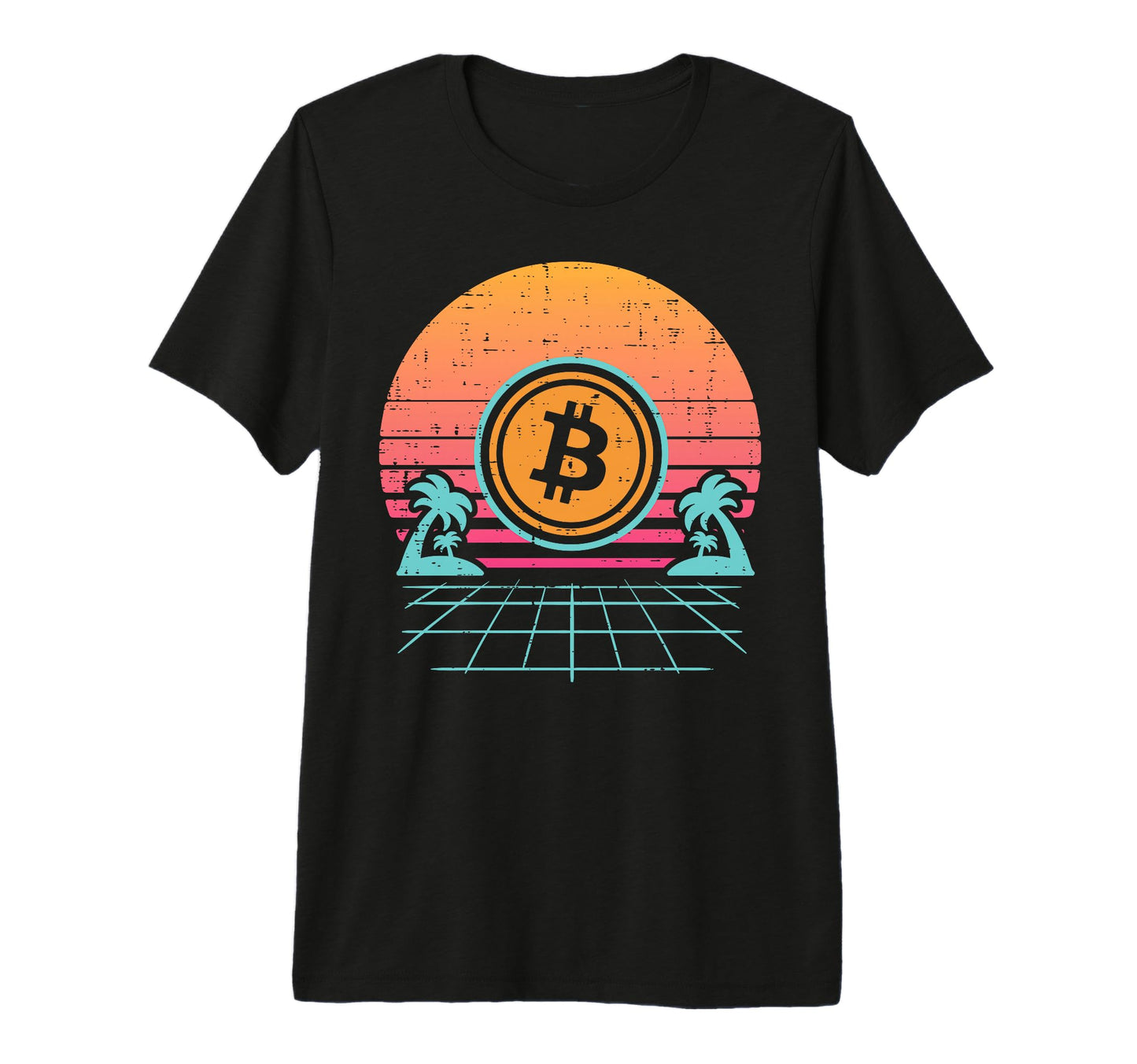 Bitcoin Vaporwave Aesthetic 90S Btc T-Shirt - Custom Art Print for Adults - T-Shirt, Sweatshirt, Hoodie