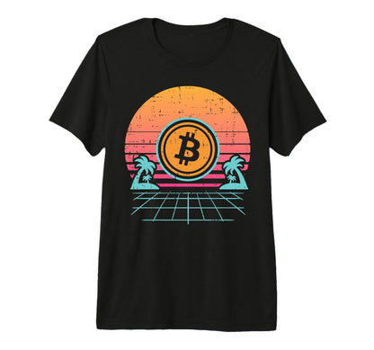 Bitcoin Vaporwave Aesthetic 90S Btc T-Shirt - Custom Art Print for Adults - T-Shirt, Sweatshirt, Hoodie