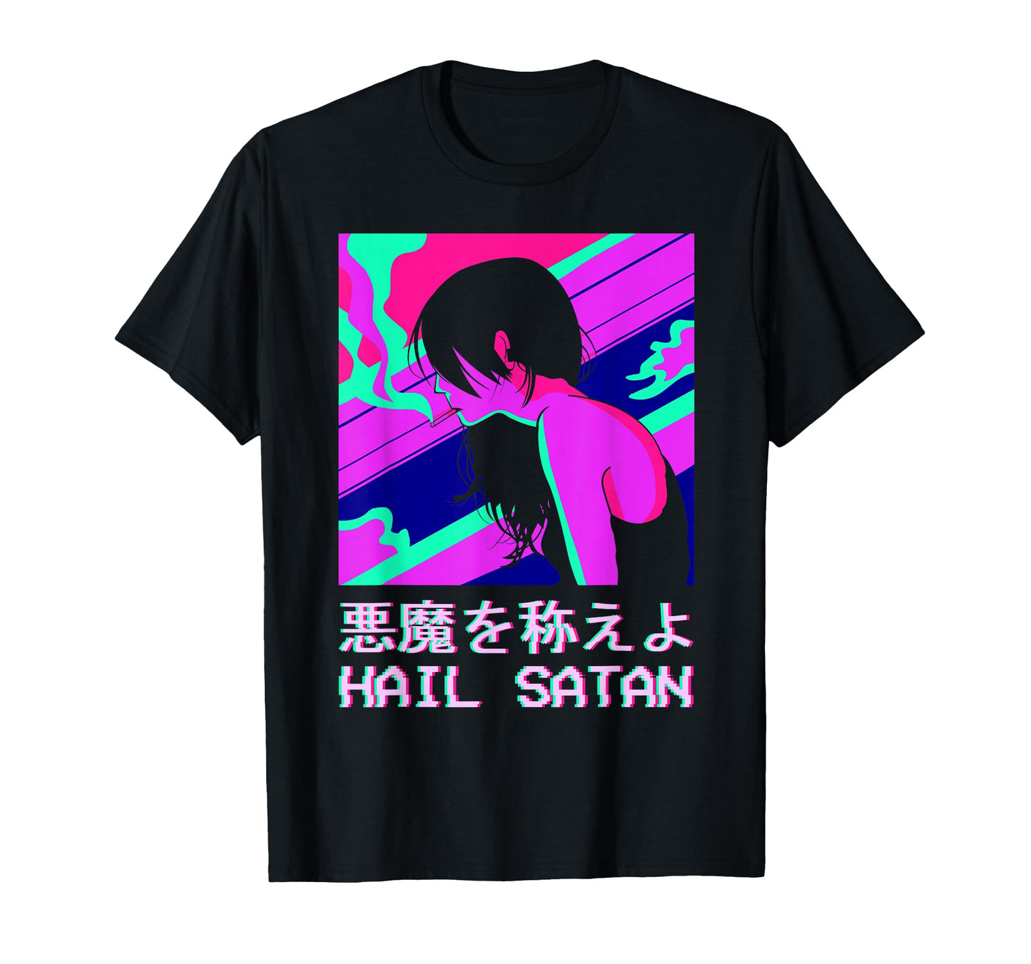 Hail Satan Soft Grunge Aesthetic Anime T-Shirt - Minimalist Print Unisex - T-Shirt, Sweatshirt, Hoodie