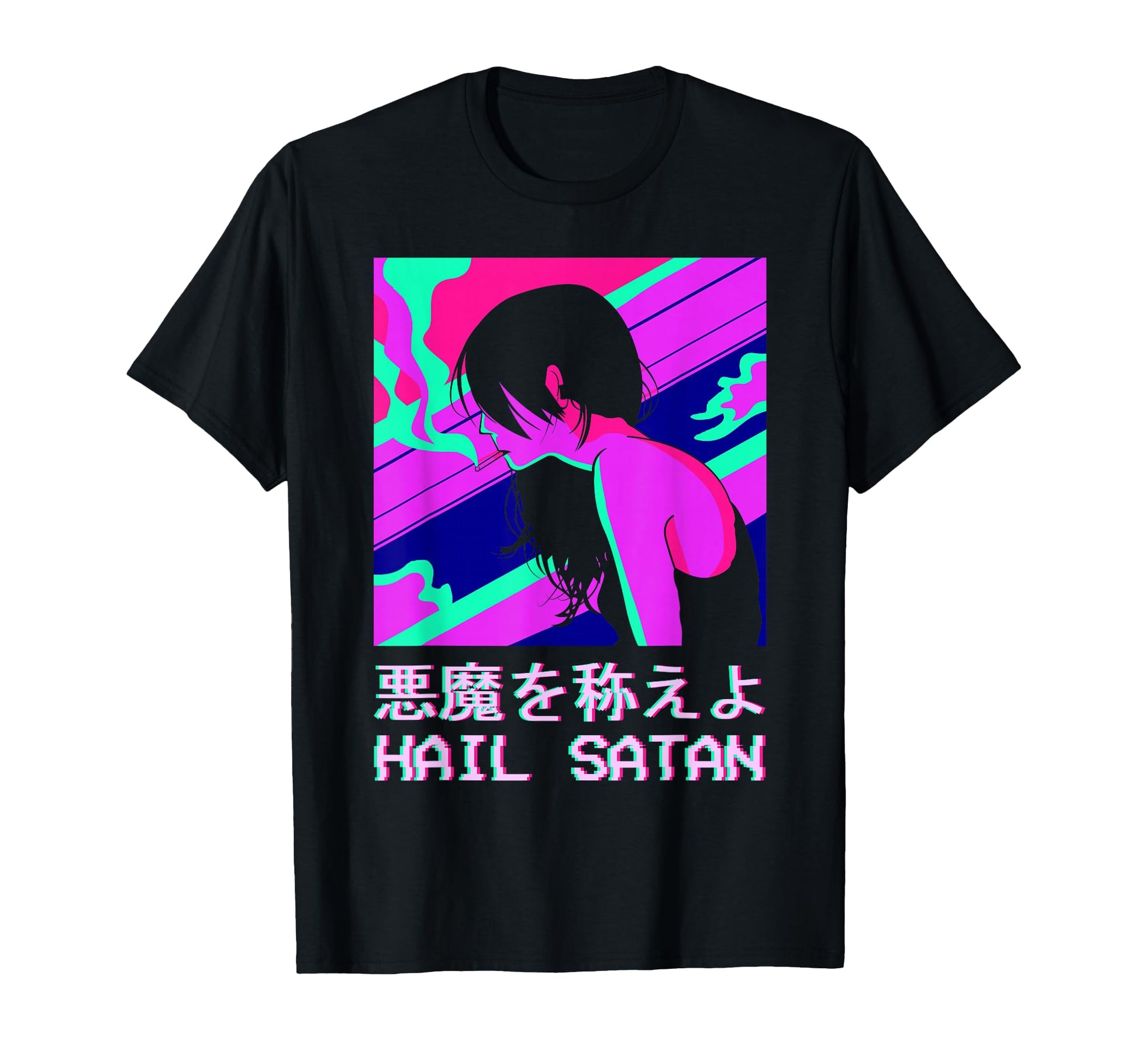 Hail Satan Soft Grunge Aesthetic Anime T-Shirt - Minimalist Print Unisex - T-Shirt, Sweatshirt, Hoodie