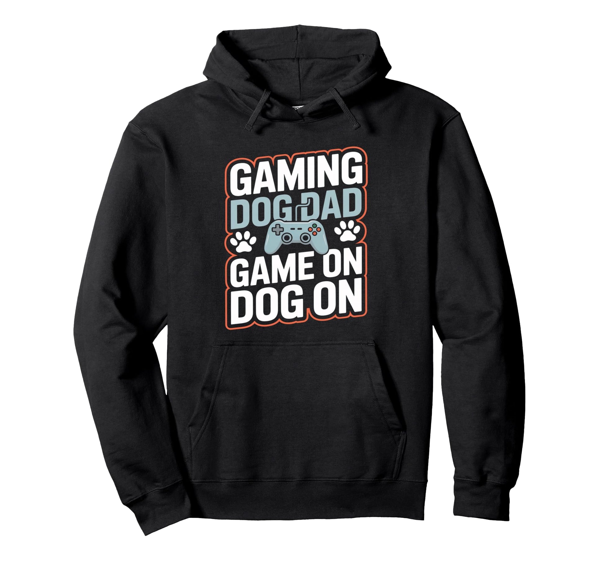 Gaming Dog Dad Game Dog Gamer Controller Hoodie - Graphic Print Men Women - T-Shirt, Sweatshirt, Hoodie