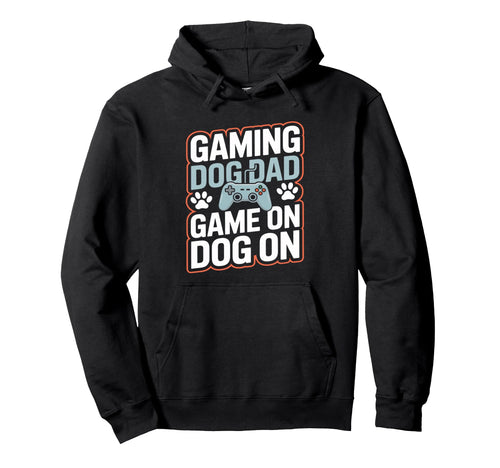 Gaming Dog Dad Game Dog Gamer Controller Hoodie - Graphic Print Men Women - T-Shirt, Sweatshirt, Hoodie