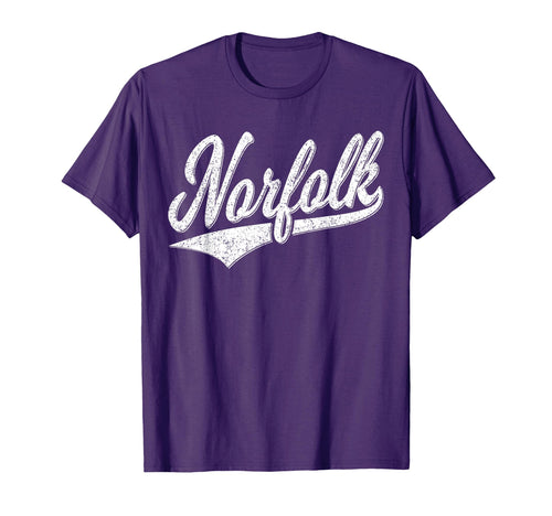 Norfolk Virginia Varsity Script T-Shirt - Novelty Apparel for Adults - T-Shirt, Sweatshirt, Hoodie