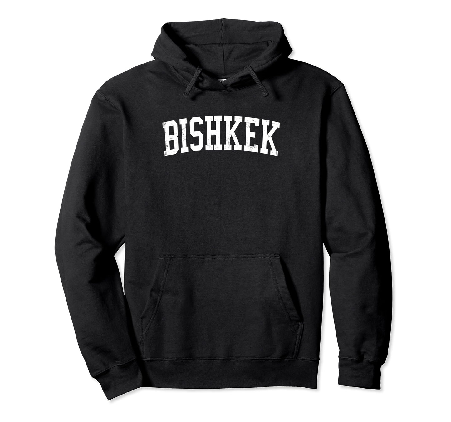 Bishkek Kyrgyzstan Distressed White Hoodie - Aesthetic Graphic Men Women - T-Shirt, Sweatshirt, Hoodie