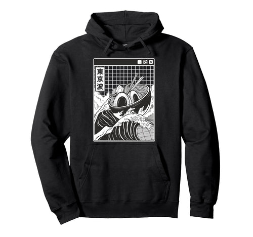 Ramen Bowl Surfing Kanagawa Wave Japan Hoodie - Graphic Print for Adults - T-Shirt, Sweatshirt, Hoodie