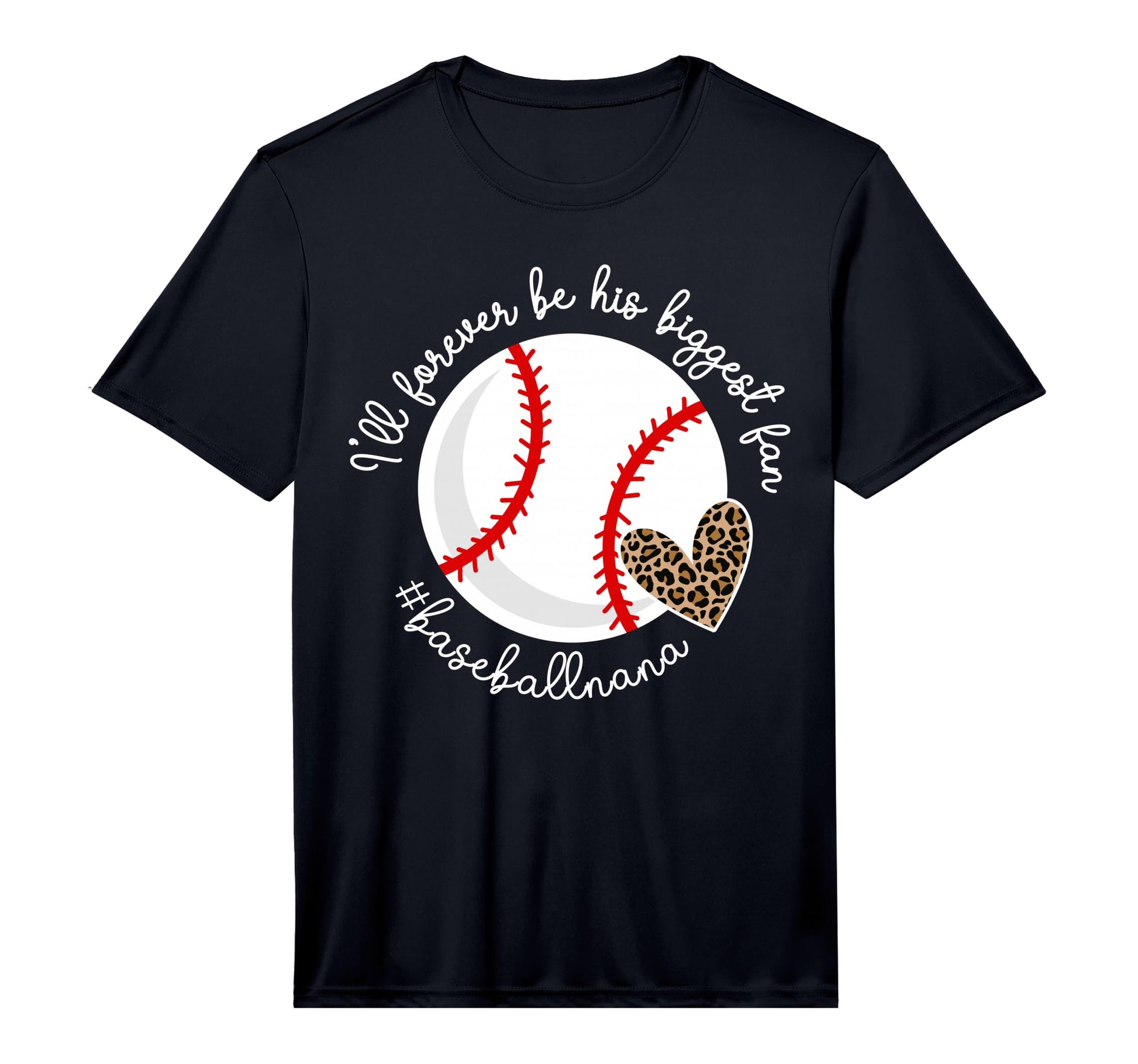 Mens His Biggest Fan Baseball Nana T-Shirt - Custom Art Print for Adults - T-Shirt, Sweatshirt, Hoodie