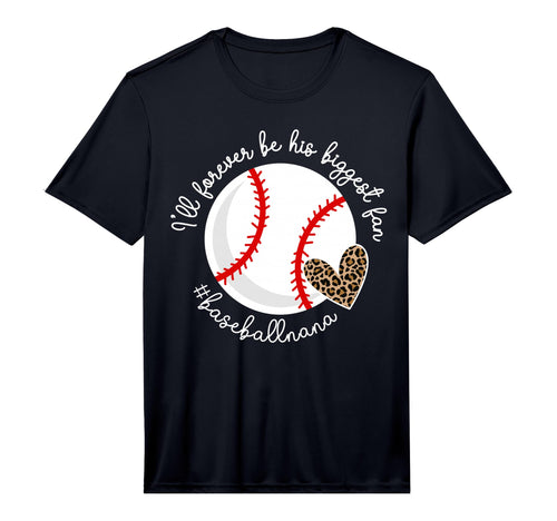 Mens His Biggest Fan Baseball Nana T-Shirt - Custom Art Print for Adults - T-Shirt, Sweatshirt, Hoodie