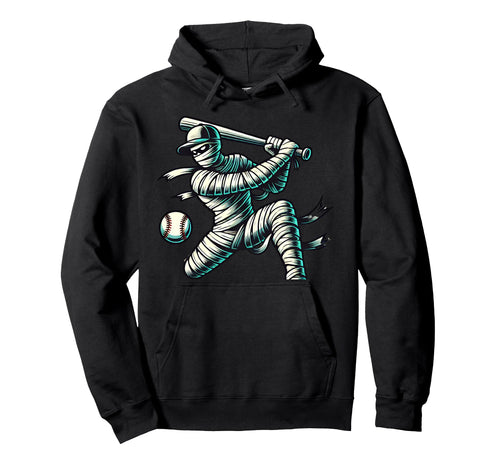 Baseball Mummy Funny Halloween Sport Cousin Hoodie - Trendy Graphic Unisex - T-Shirt, Sweatshirt, Hoodie