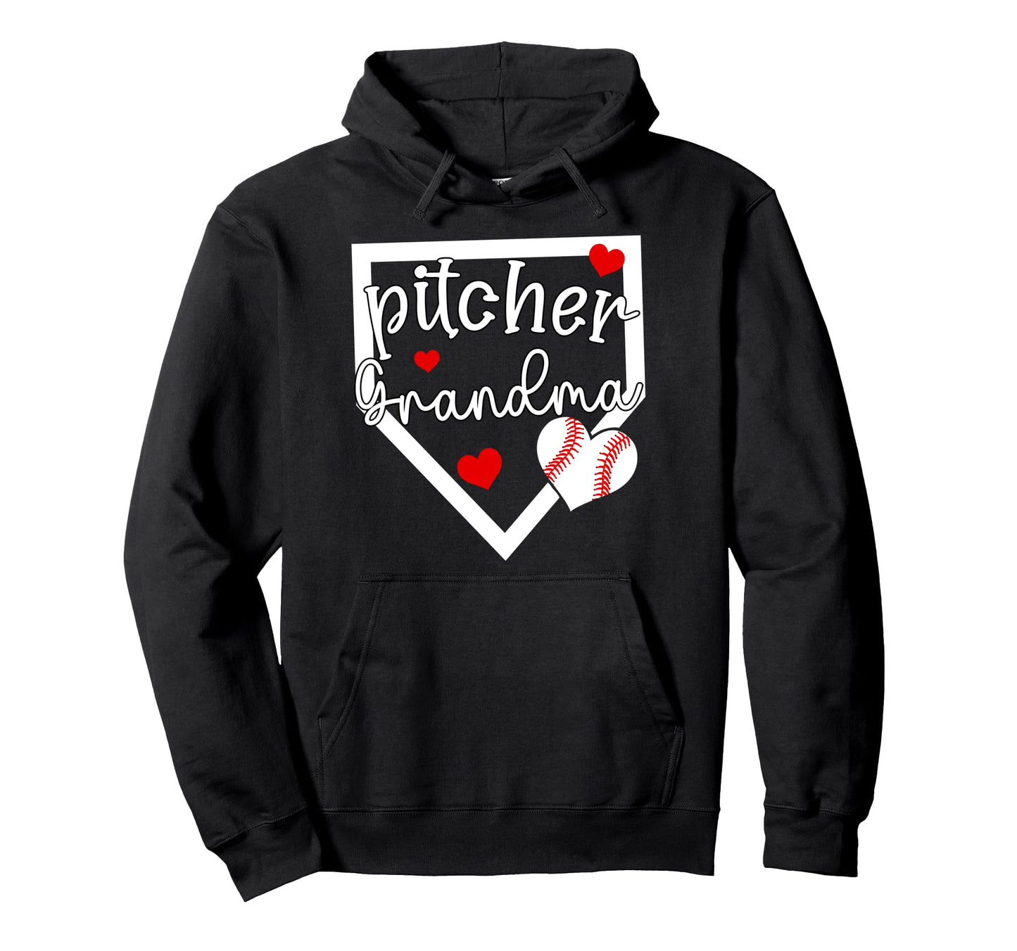 Baseball Pitcher Grandma Baseball Hoodie - Trendy Graphic for Adults - T-Shirt, Sweatshirt, Hoodie