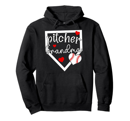 Baseball Pitcher Grandma Baseball Hoodie - Trendy Graphic for Adults - T-Shirt, Sweatshirt, Hoodie
