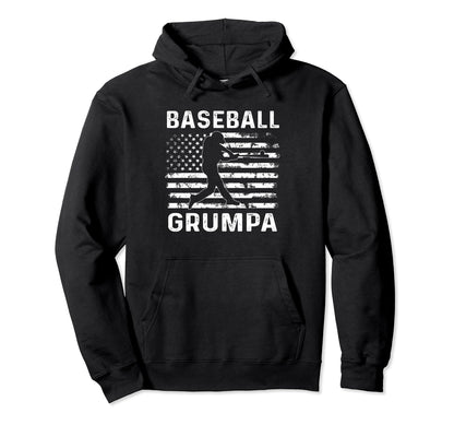 Baseball Grumpa Grandpa Usa Flag 4Th July Hoodie - Trendy Graphic Men Women - T-Shirt, Sweatshirt, Hoodie