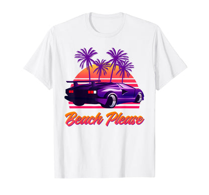 Futuristic Beach Vacay Vaporwave T-Shirt - Fun Novelty Design Men Women - T-Shirt, Sweatshirt, Hoodie