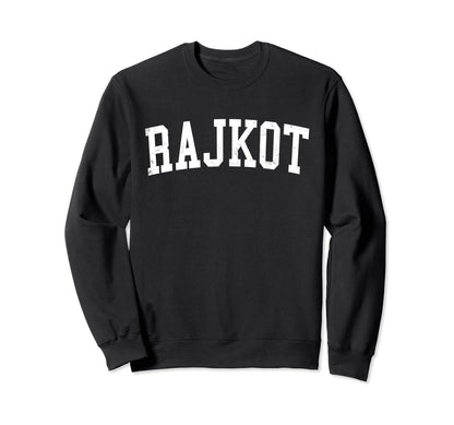 Rajkot India Distressed White Sweatshirt - Fun Novelty Design Men Women - T-Shirt, Sweatshirt, Hoodie