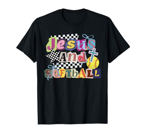 Funny Coquette Girly Jesus And Softball T-Shirt - Aesthetic Graphic Unisex - T-Shirt, Sweatshirt, Hoodie