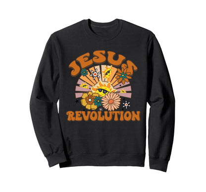 Jesus Revolution Funny Christian Sweatshirt - Novelty Apparel Men Women - T-Shirt, Sweatshirt, Hoodie