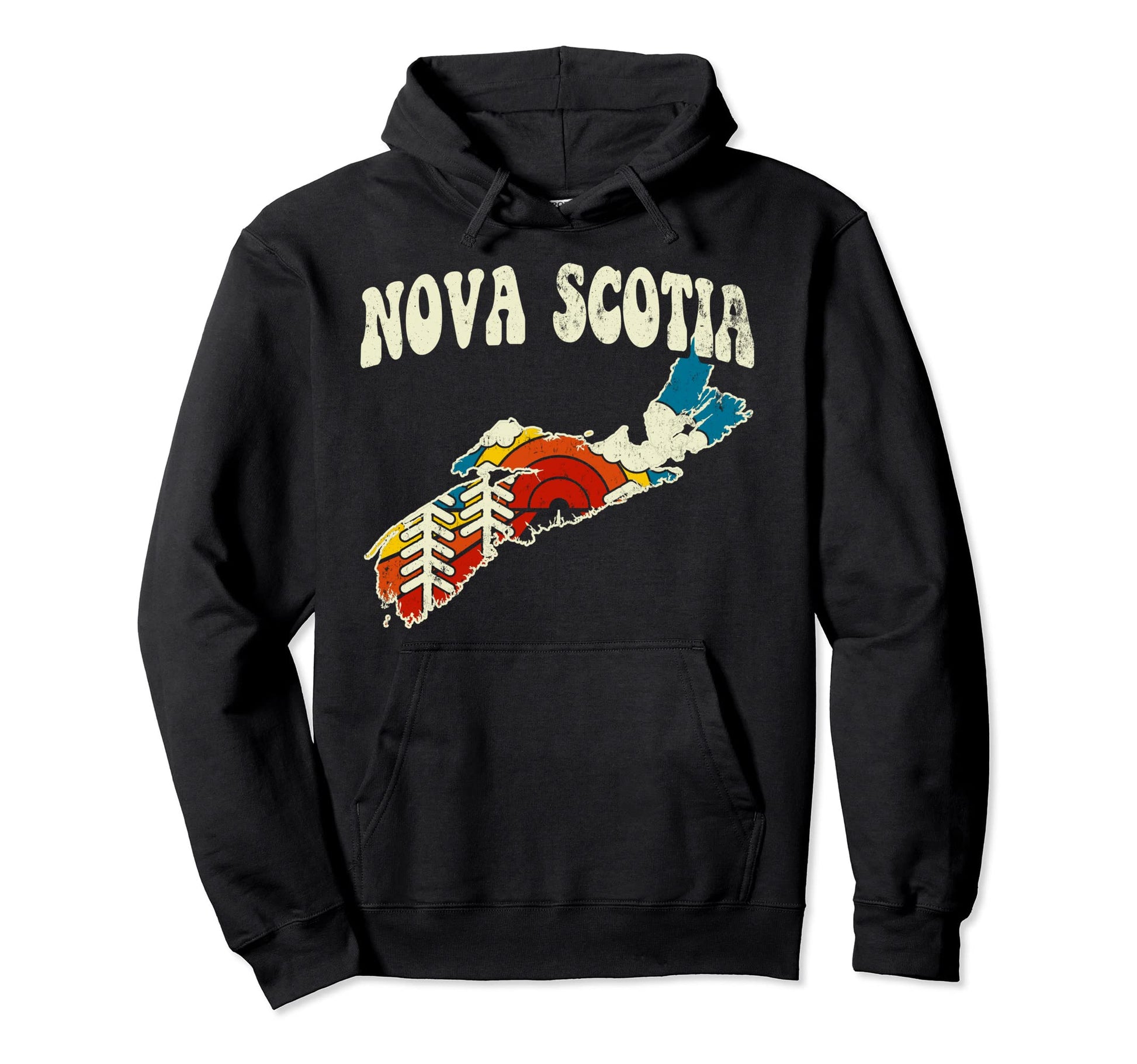 Nova Scotia Province Rainbow Canada 70S Hoodie - Custom Art Print Unisex - T-Shirt, Sweatshirt, Hoodie