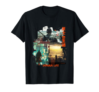 Samurai Life Japan Vaporwave Pastel T-Shirt - Aesthetic Graphic Men Women - T-Shirt, Sweatshirt, Hoodie
