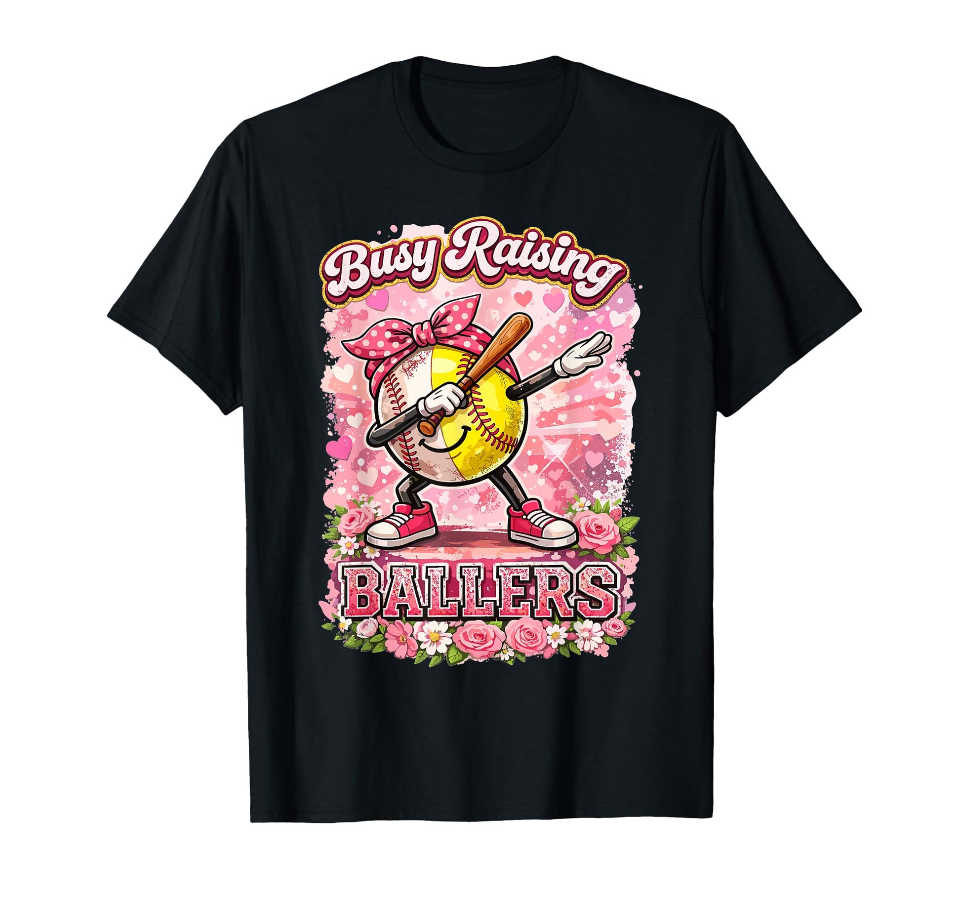 Softball Mom Busy Raising Ballers T-Shirt - Trendy Graphic Men Women - T-Shirt, Sweatshirt, Hoodie