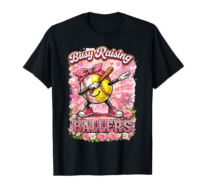 Softball Mom Busy Raising Ballers T-Shirt - Trendy Graphic Men Women - T-Shirt, Sweatshirt, Hoodie