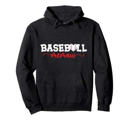 Baseball Memaw Baseball Player Memaw Hoodie - Minimalist Print Men Women - T-Shirt, Sweatshirt, Hoodie