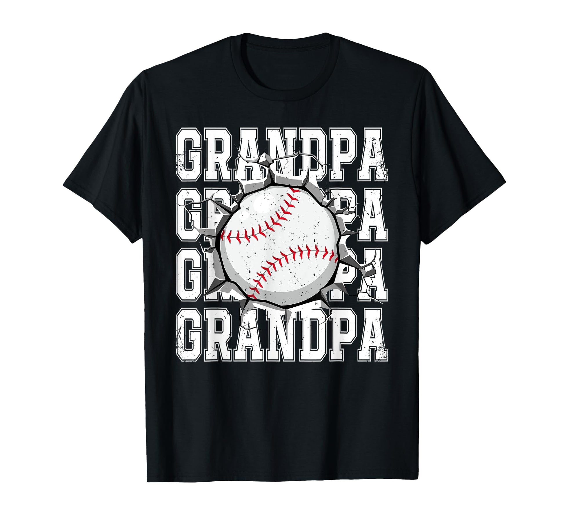 Baseball Grandpa Cracked Wall Family T-Shirt - Minimalist Print Unisex - T-Shirt, Sweatshirt, Hoodie