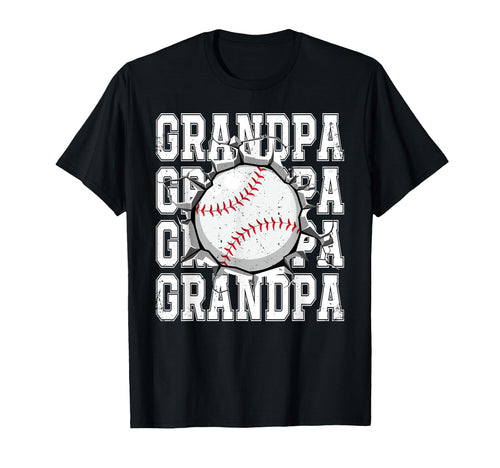 Baseball Grandpa Cracked Wall Family T-Shirt - Minimalist Print Unisex - T-Shirt, Sweatshirt, Hoodie
