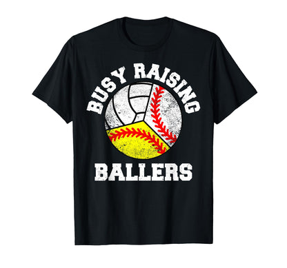 Busy Raising Ballers Funny Baseball T-Shirt - Trendy Graphic for Adults - T-Shirt, Sweatshirt, Hoodie
