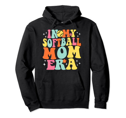 My Softball Mom Era Game Day Groovy Hoodie - Trendy Graphic Men Women - T-Shirt, Sweatshirt, Hoodie