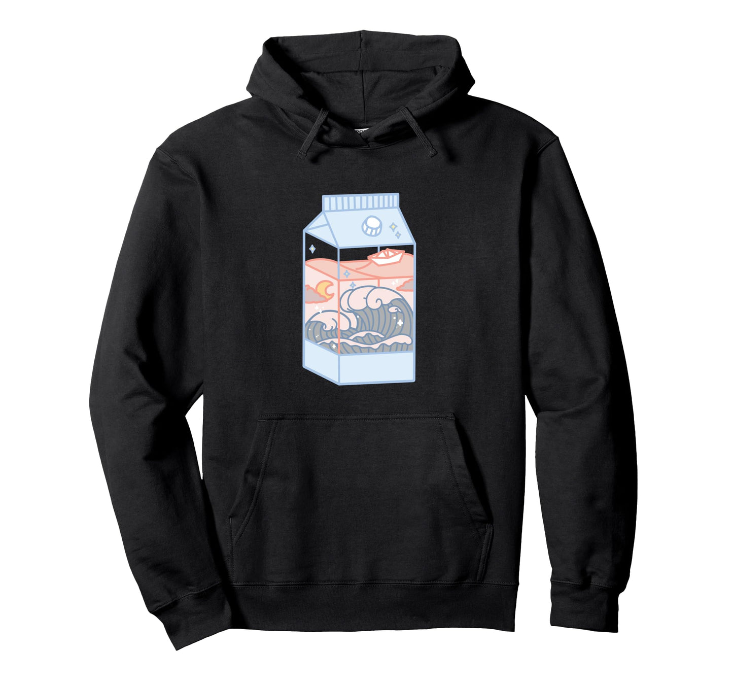 Japanese Aesthetic Milk Box Artwork Kawaii Hoodie - Trendy Graphic Unisex - T-Shirt, Sweatshirt, Hoodie