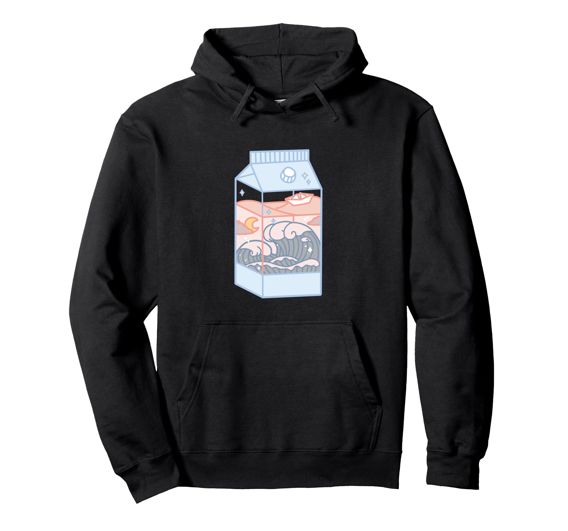 Japanese Aesthetic Milk Box Artwork Kawaii Hoodie - Trendy Graphic Unisex - T-Shirt, Sweatshirt, Hoodie