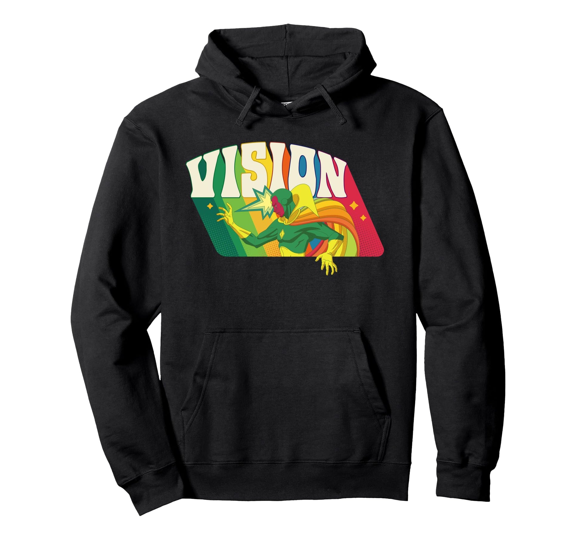 Marvel Avengers Vision Solar Gem Rainbow Hoodie - Graphic Print for Adults - T-Shirt, Sweatshirt, Hoodie