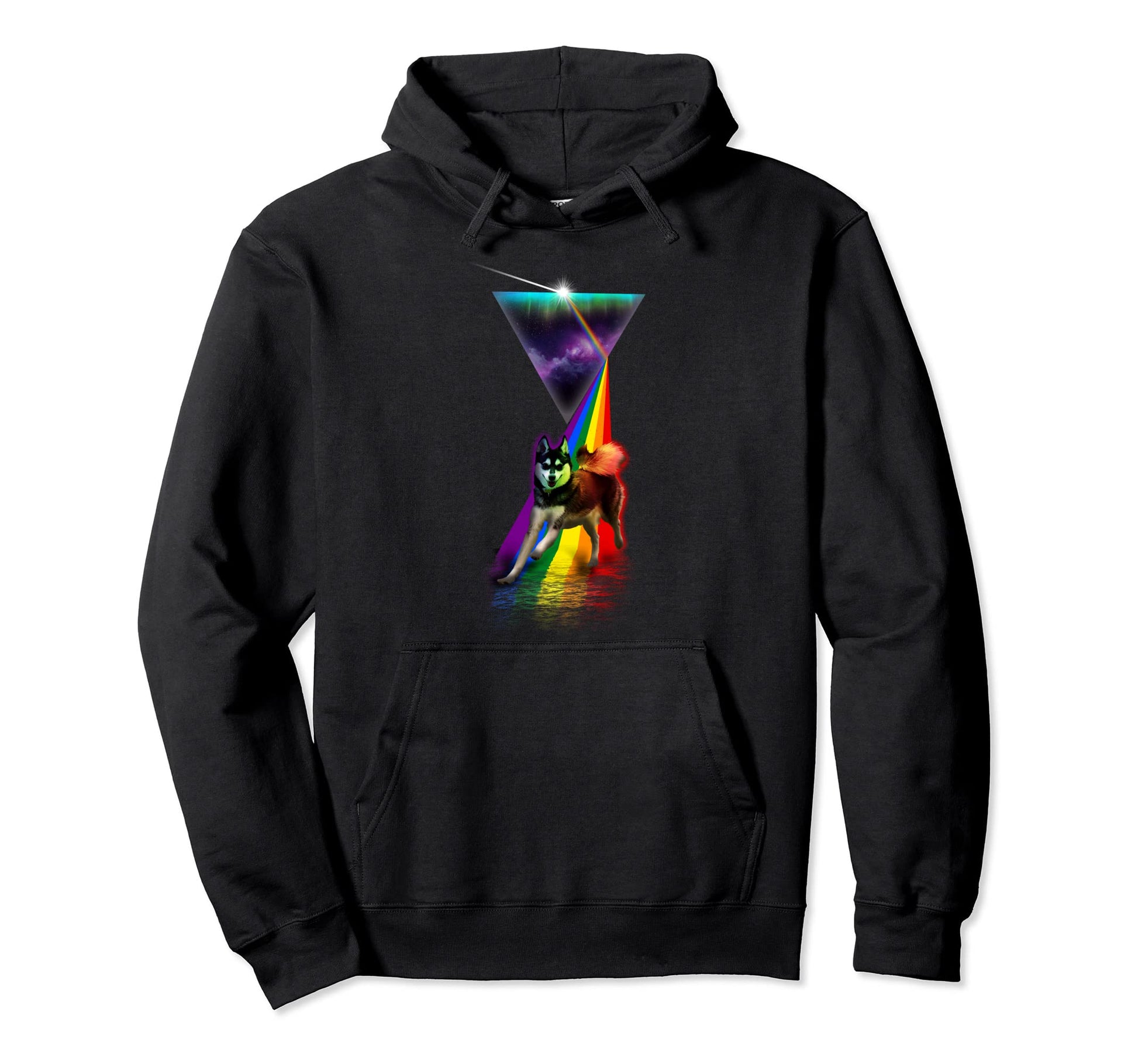Prism Alaskan Klee Kai Hoodie - Aesthetic Graphic Men Women - T-Shirt, Sweatshirt, Hoodie