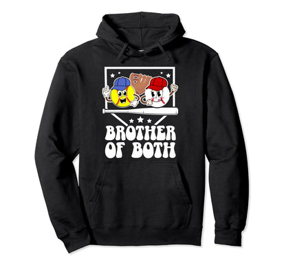 Brother Both Groovy Softball Baseball Hoodie - Custom Art Print Unisex - T-Shirt, Sweatshirt, Hoodie