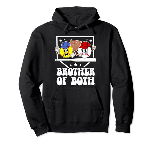 Brother Both Groovy Softball Baseball Hoodie - Custom Art Print Unisex - T-Shirt, Sweatshirt, Hoodie