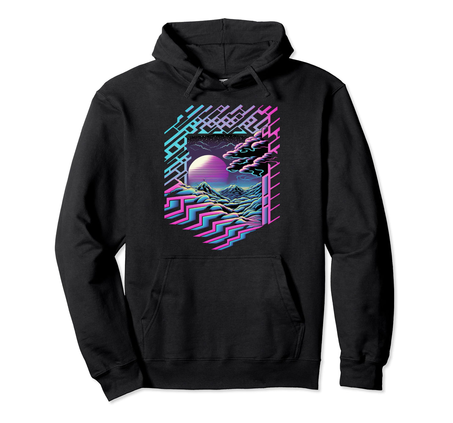 Vaporwave Aesthetics Psychedelic Hoodie - Fun Novelty Design Unisex - T-Shirt, Sweatshirt, Hoodie