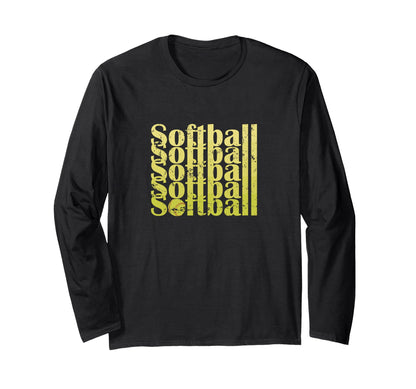 Softball Sports Typography Softball Hoodie - Fun Novelty Design for Adults - T-Shirt, Sweatshirt, Hoodie
