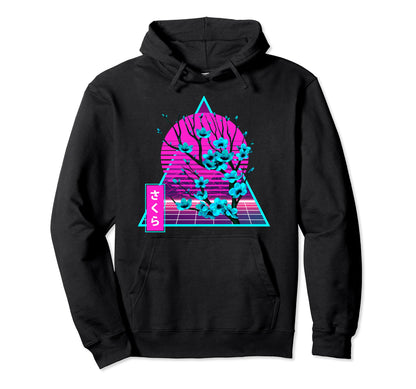 Vaporwave Aesthetic Sakura Hoodie - Casual Everyday Wear for Adults - T-Shirt, Sweatshirt, Hoodie