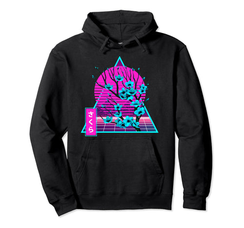 Vaporwave Aesthetic Sakura Hoodie - Casual Everyday Wear for Adults - T-Shirt, Sweatshirt, Hoodie